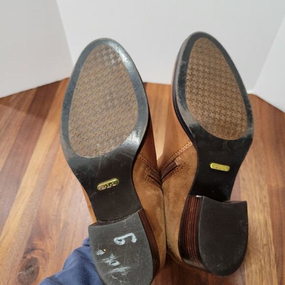 Lauren Ralph Lauren Damara Leather Suede Ankle Boots Zip Close Size 7 - Picture 8 of 14